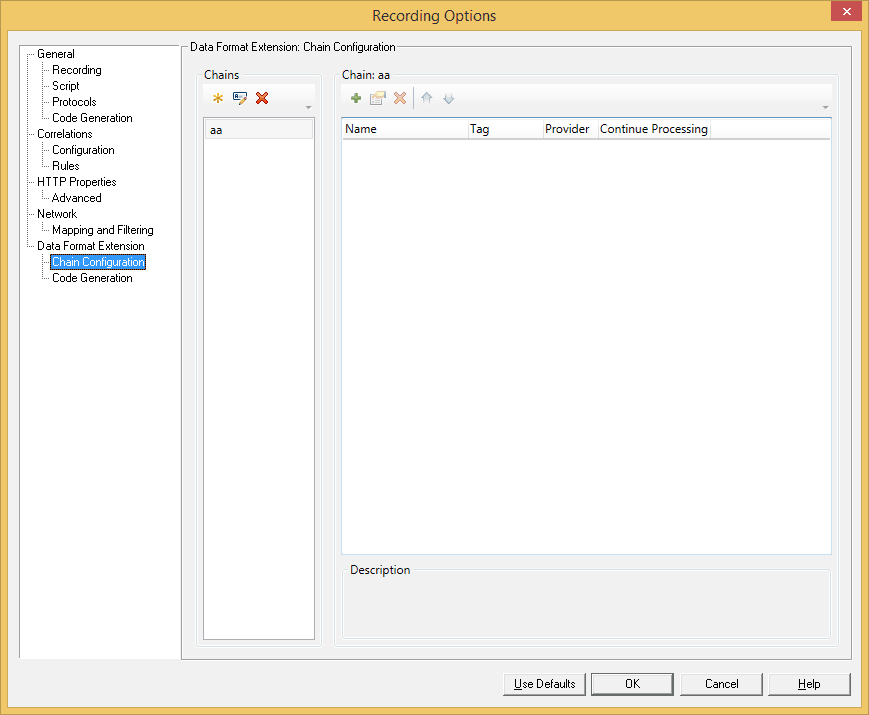Data Format Extension - Chain Configuration