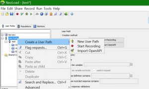 Create User Path in NeoLoad