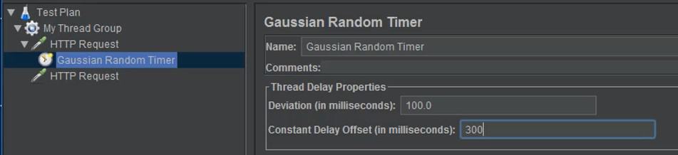Timers in JMeter - Gaussian Random Timer