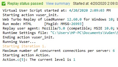Standard Log in Loadrunner